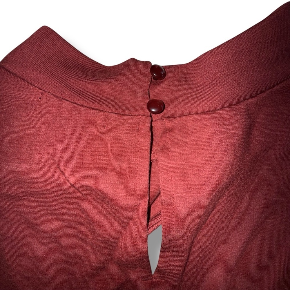 NWT HALOGEN Cut-Out Sleeveless Mock Neck Top - XXL Burgundy Russet - Picture 7 of 10